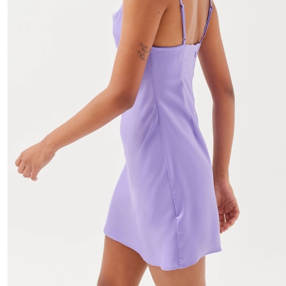 Urban outfitters Mallory Cowl Neck lavender Slip Dress - Picture 3 of 4